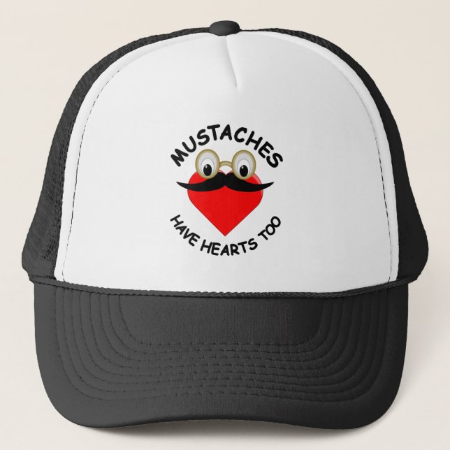 Mustaches haben auch Herz Truckerkappe (Vorderseite)