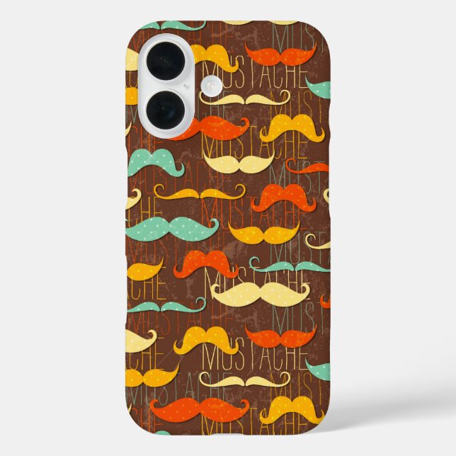 Mustaches iPhone 16 Hülle (Rückseite)