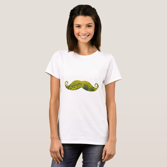 Mustaches Women's Basic T - Shirt, White T-Shirt (Vorne ganz)