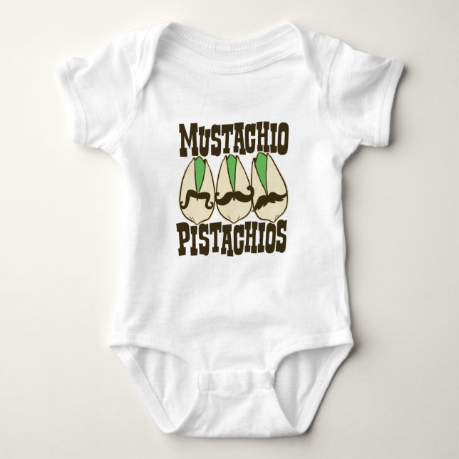 Mustachio Pistachios Baby Strampler (Vorderseite)