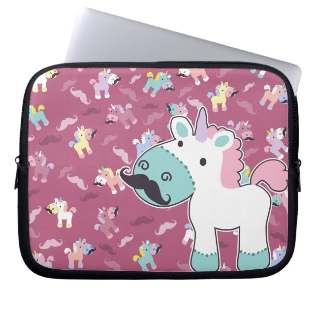 Mustachio Unicornio Laptopschutzhülle (Vorderseite)