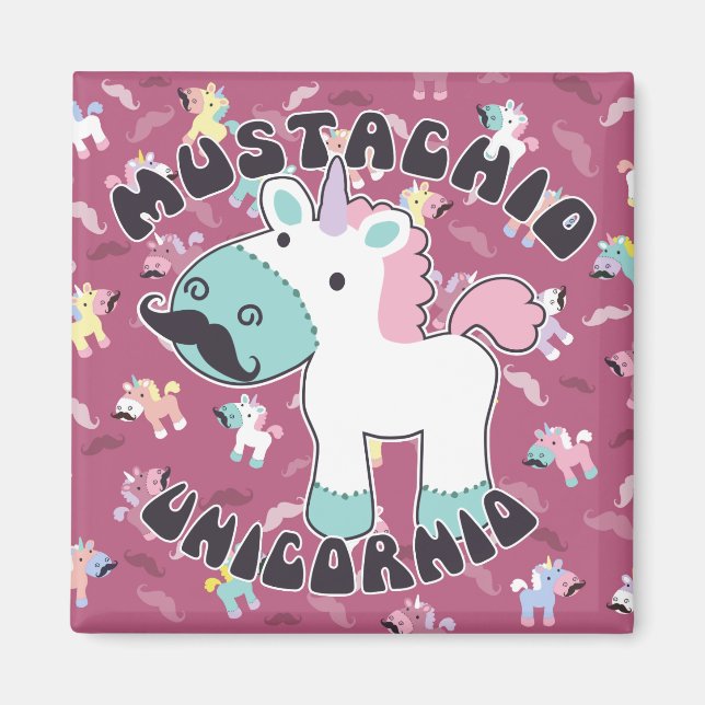 Mustachio Unicornio! Magnet (Vorne)