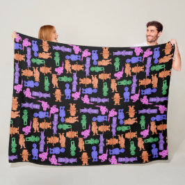 Mustachioed Men All-Over Print Fleecedecke