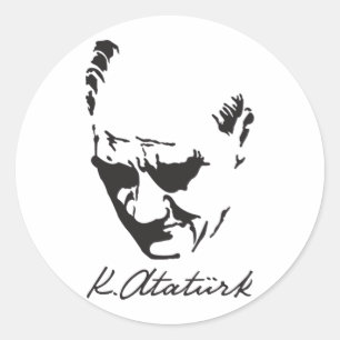 Mustafa Kemal Ataturk Runder Aufkleber
