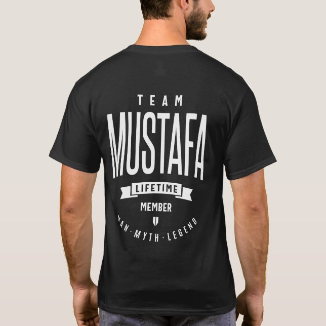 Mustafa Personalisiert Name Geburtstagsgeschenk T-Shirt (Rückseite)