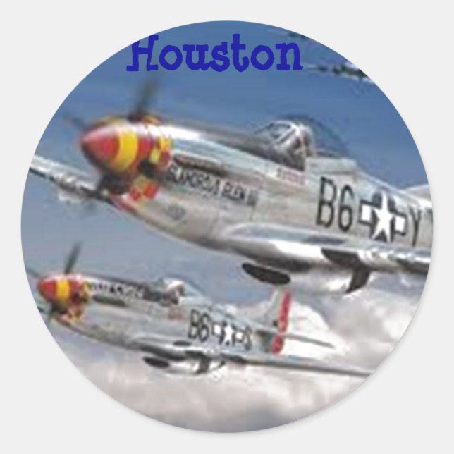 Mustang Aircraft Runder Aufkleber (Vorderseite)