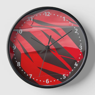 Mustang Clock Red und Black Uhr
