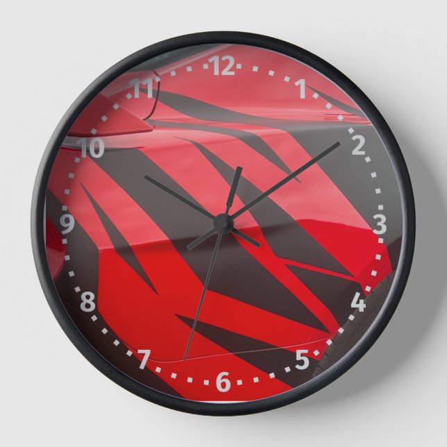 Mustang Clock Red und Black Uhr (Vorderseite)