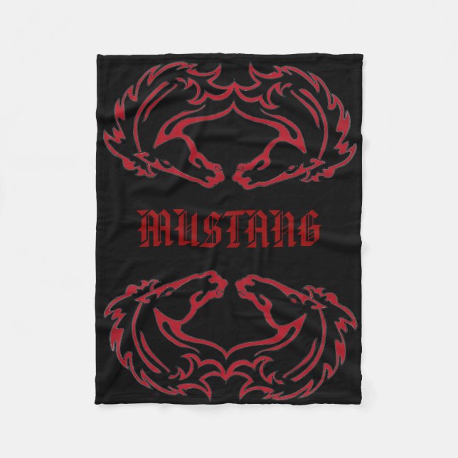 Mustang-doppelte Fleece-Decke Fleecedecke (Vorderseite)