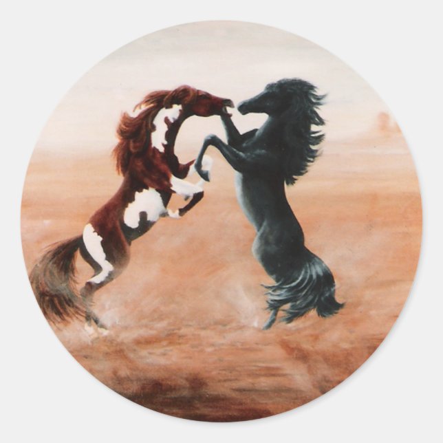 Mustang Fantasy Runder Aufkleber (Vorderseite)