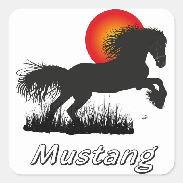Mustang für Pferdeliebhaber Aufkleber (Vorderseite)