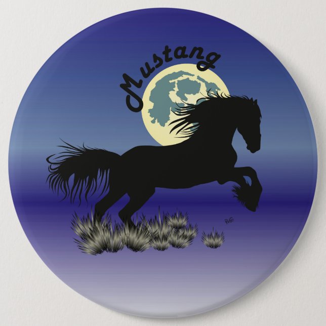 Mustang für Pferdeliebhaber Button (Vorderseite)