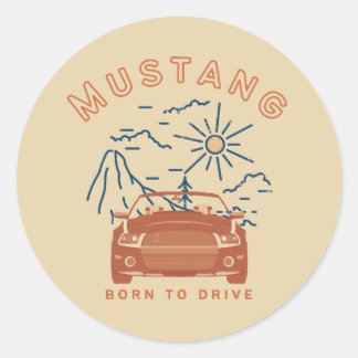 Mustang Geboren auf Laufwerkaufkleber Runder Aufkleber