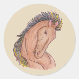 Mustang Horse Runder Aufkleber