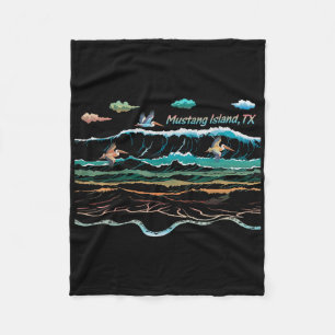 Mustang Island Texas Farbstoff Krawatte Pelican Be Fleecedecke
