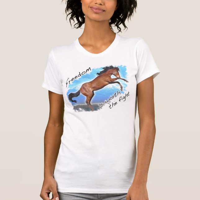 Mustang-Kampf für Freiheit T-Shirt (Vorderseite)