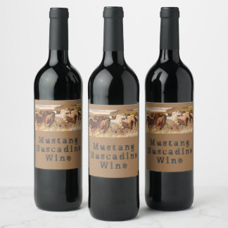 Mustang Muscadine Wein Natürliche Wilde Pferde Nat Weinetikett