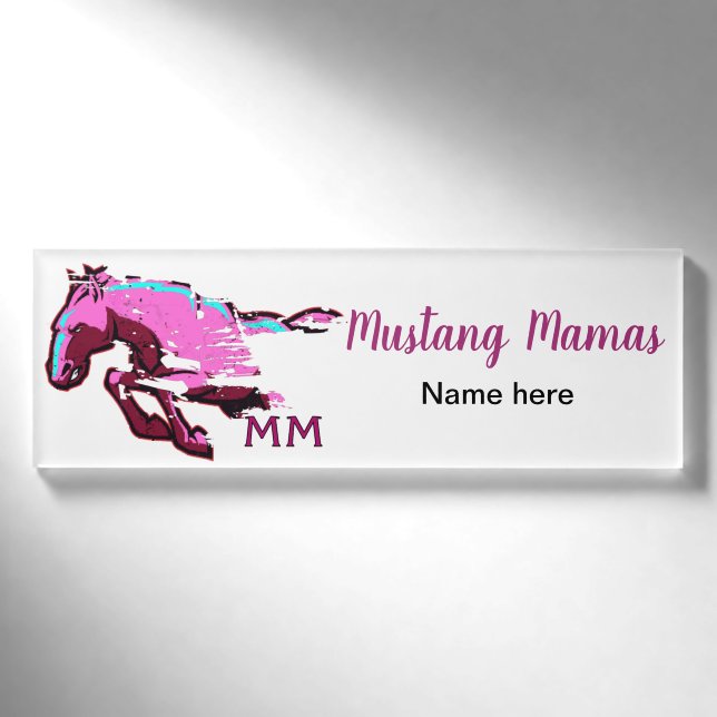 Mustang-Mütter Namensschild - Schablone Namenschild (Vorderseite)