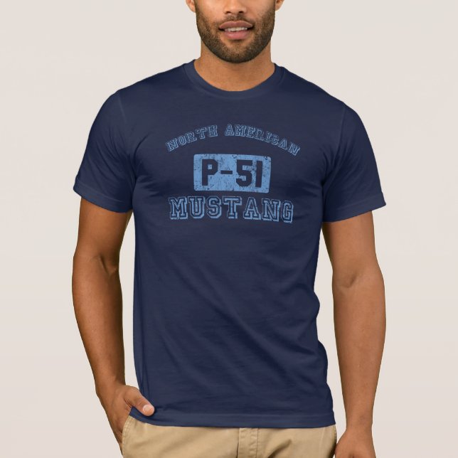 Mustang Na p-51 - BLAU T-Shirt (Vorderseite)