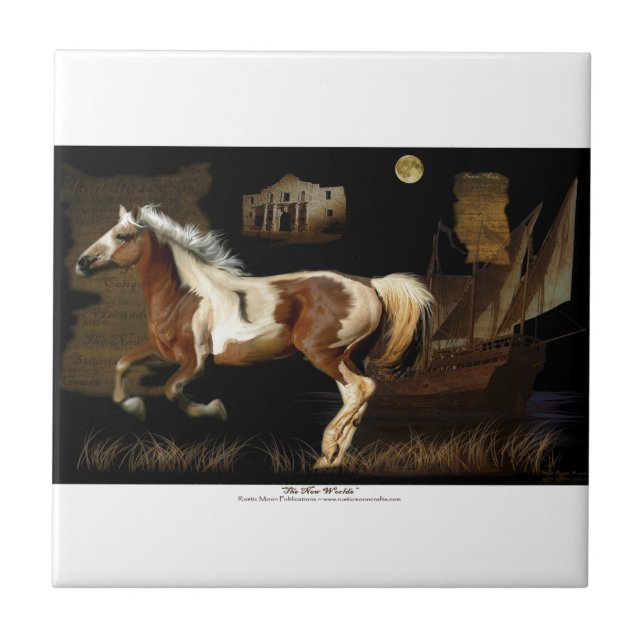 Mustang New Worlde Horse-Lover Tile Fliese (Vorderseite)