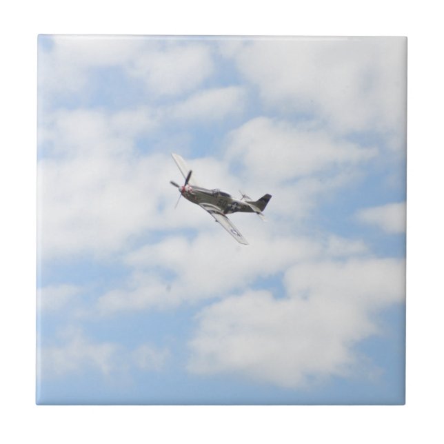 Mustang P51 im Flug Fliese (Vorderseite)