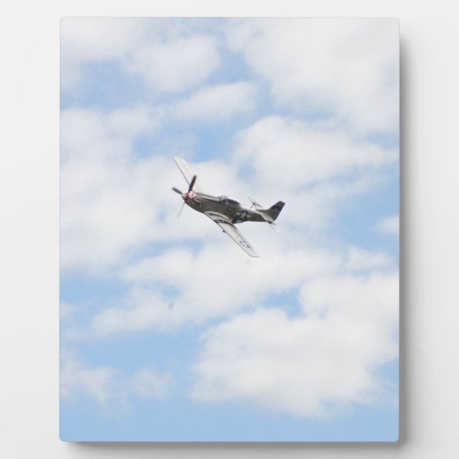 Mustang P51 im Flug Fotoplatte (Vorderseite)