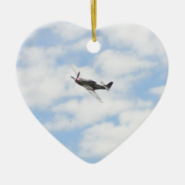 Mustang P51 im Flug Keramik Ornament