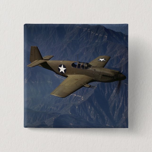 Mustang P-51 im Flug, 1942 Button (Vorderseite)