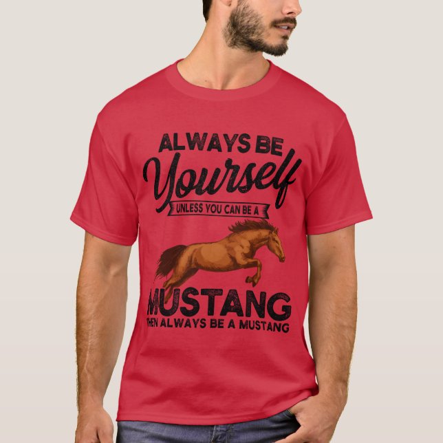 Mustang-Pferd-Retro T-Shirt (Vorderseite)