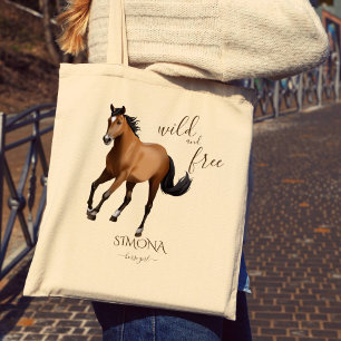 Mustang Pferdegeschenke personalisierter Name Tragetasche
