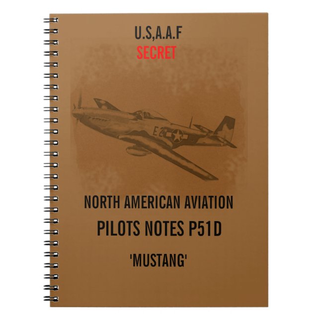 Mustang Pilots Notebook Notizblock (Vorderseite)