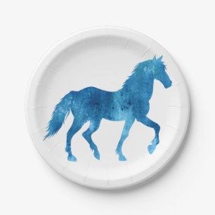 Mustang Silhouette - Hintergrundfarbe auswählen Pappteller