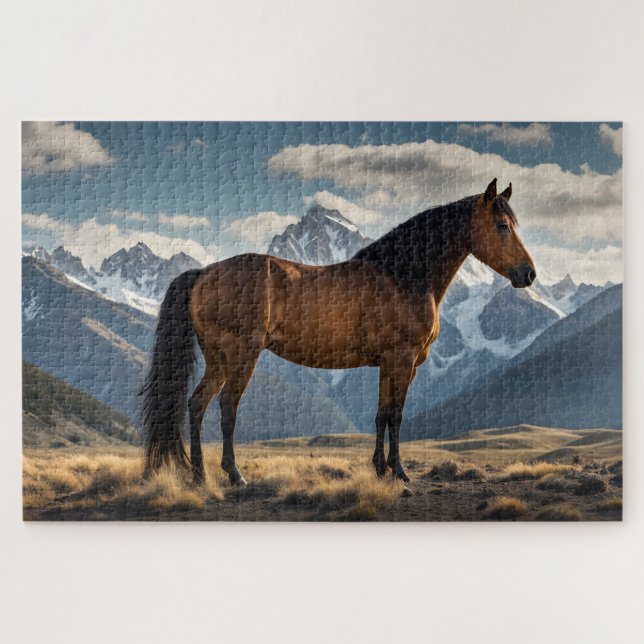 Mustang und Berge (Horizontal)