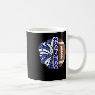 Mustangs Football Cheer Blau Weiße Schulgeist Kaffeetasse