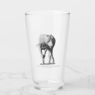 Mustangs sauvages pour toujours verre de bière