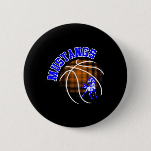 Mustangs Sketll Mustang Stolz Schulgeist Maskottch Button