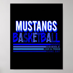Mustangs Sketll Schulgeist Maskottchen Sketll Mama Poster