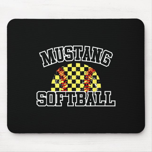 Mustangs Softll Mama Mustangs Schulausflüge Sport  Mousepad (Vorne)