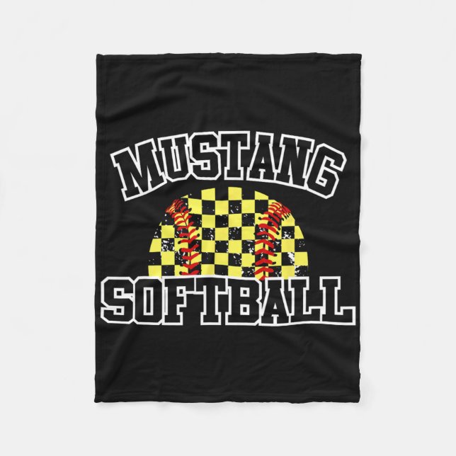 Mustangs Softll Mom Mustangs School Spirit Sports  Fleecedecke (Vorderseite)