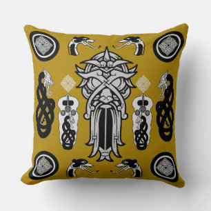 Mustard Anglo Saxon Art Print Kissen