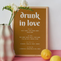 Mustard Brown Wedding Bar Sign | Betrunken in Lieb