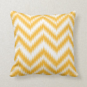 Mustard Chevron Ikat Coussin Motif
