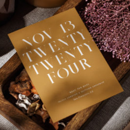 Mustard gelb moderne stilvolle minimalistische Hoc Save The Date