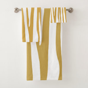 Mustard, gelb und weiß Zebra Badhandtuch Set