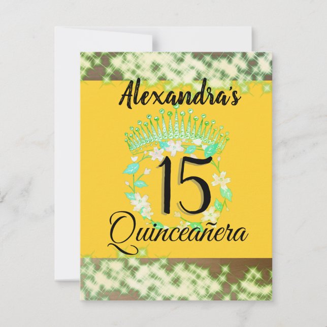 Mustard Gold Elegant Quinceanera Celebration (Vorderseite)