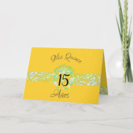 Mustard Gold Elegant Quinceanera Celebration Einladung