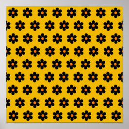 Mustard Herbst Botanische Blume Muster Fall Wand Poster