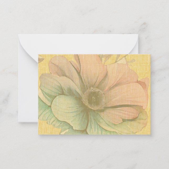 Mustard-ish Woven Floral Watercolor Mitteilungskarte (Vorderseite)