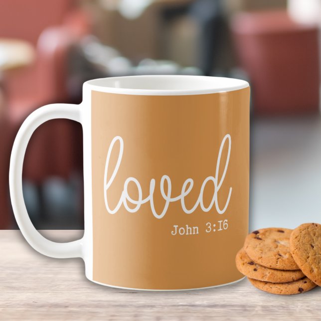 Mustard Liebe Faith Quote minimalistisch Kaffeetasse (Von Creator hochgeladen)