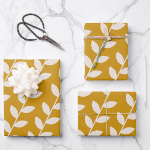 Mustard personnalisé les années 70 Motif feuille r